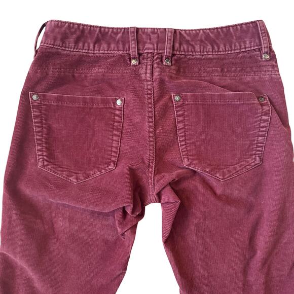 Athleta slim cord pant Corduroy Women Sz 0 Burgundy Cherrywood Holiday cords - Picture 14 of 15
